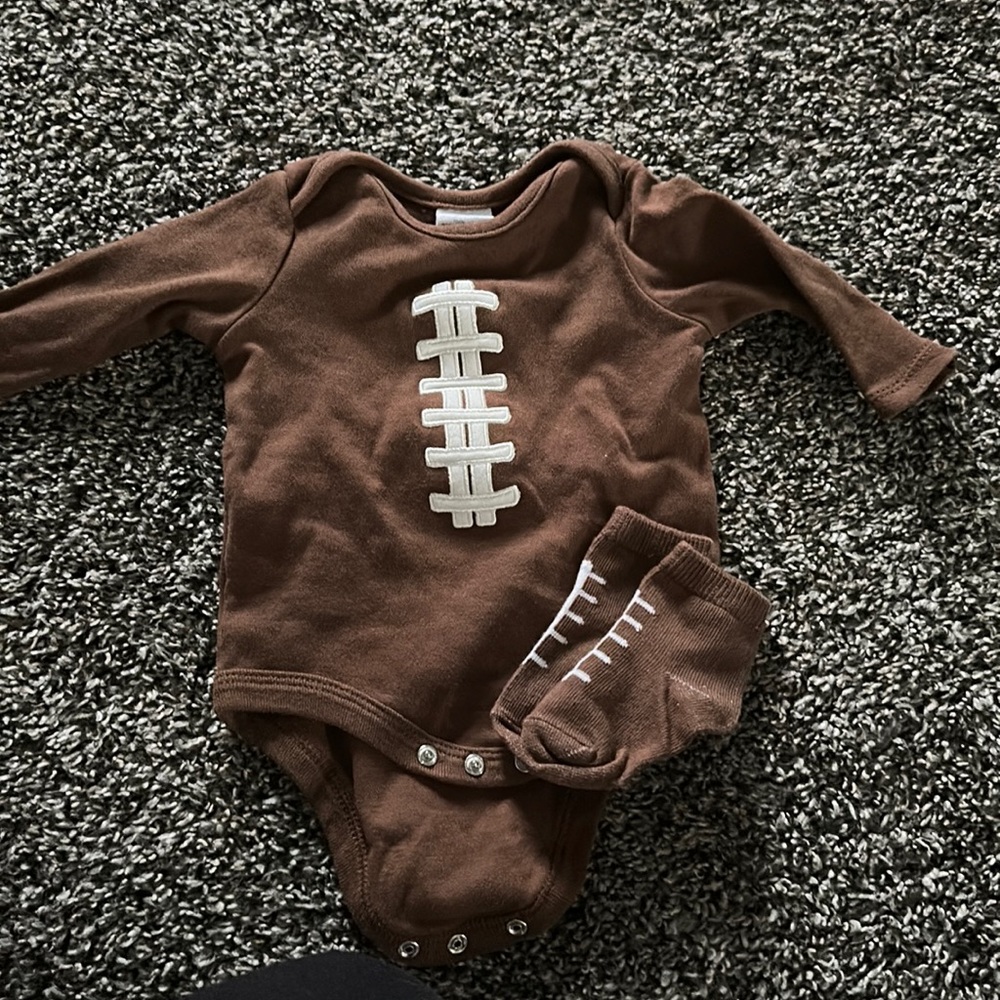 Football onesie with matching socks